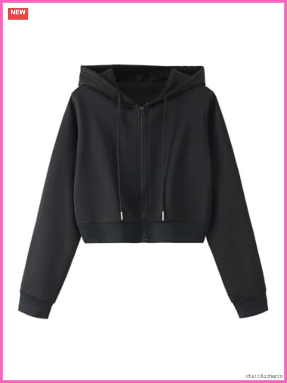Cropped Zip Up Fleece Hoodie Long Sleeve Cotton Polyester Women's Jacket